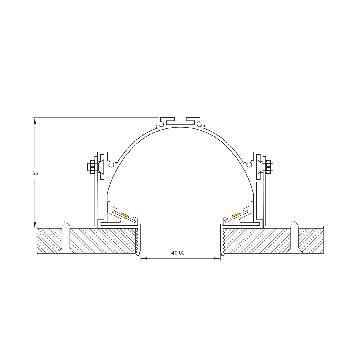 S40 Base Embutir No Frame SLED 9008B