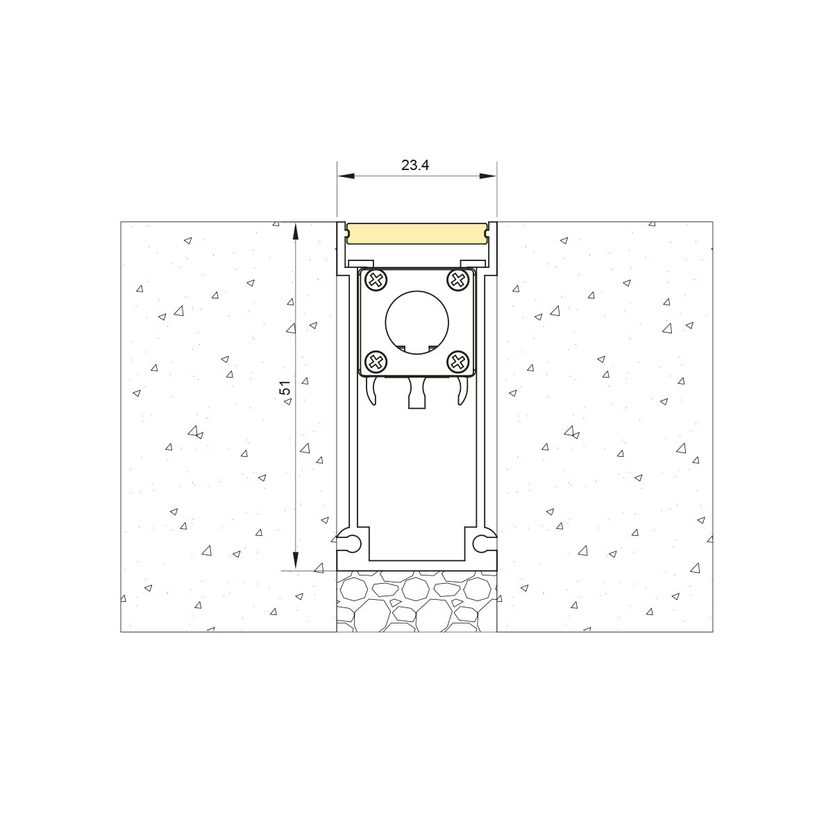 Perfil de Embutir em Piso e Fachada F23 SLED 9050